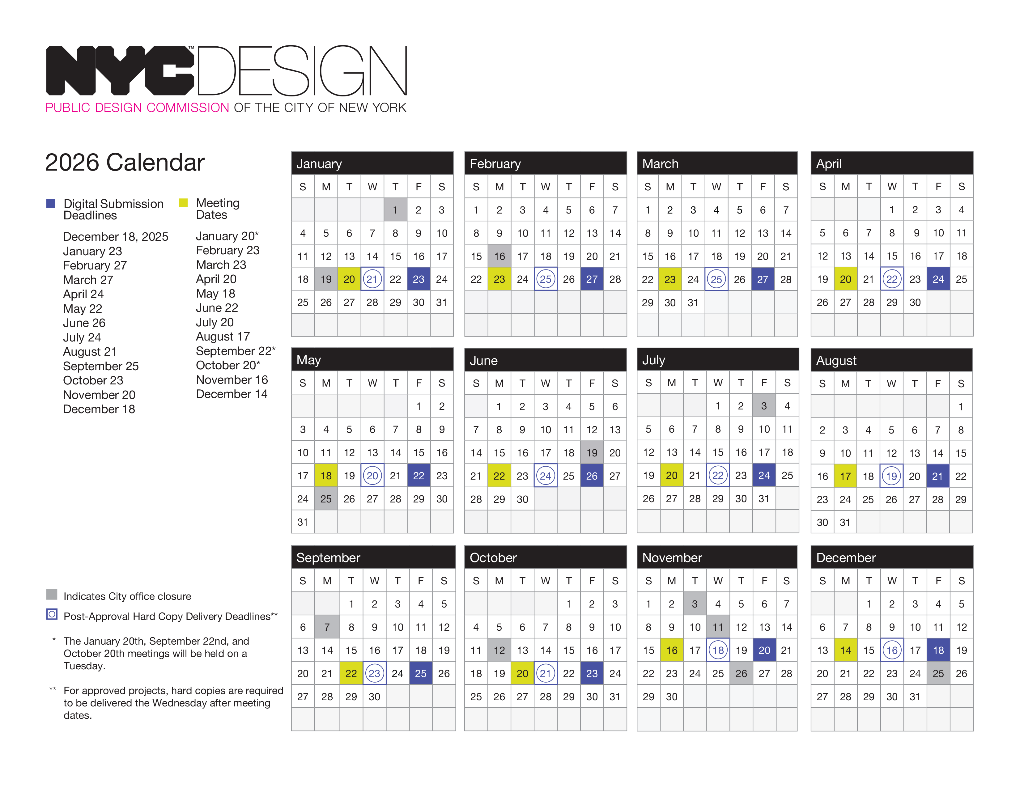 Image of Design Commission 2026 Calendar